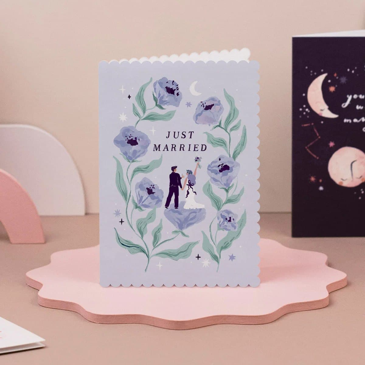 Artisan celebration greeting card with delicate illustrations