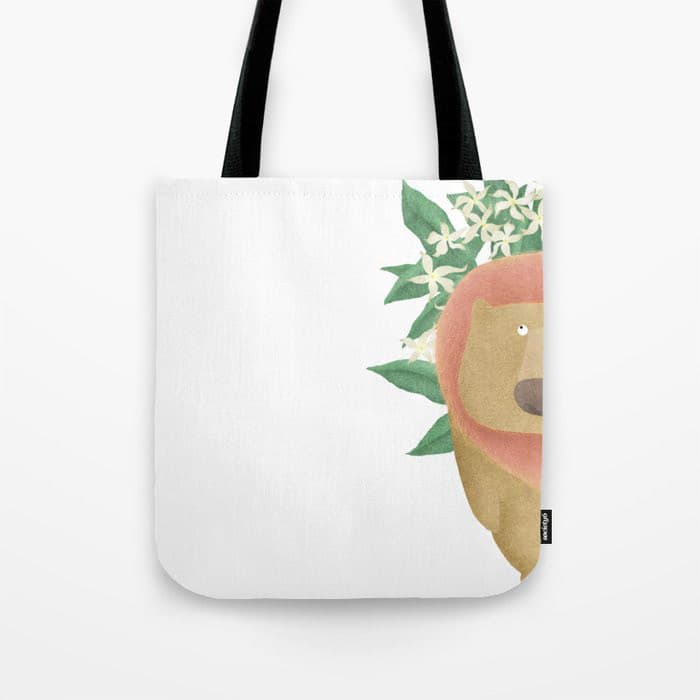 Whimsical Lion Artisan Tote Bag